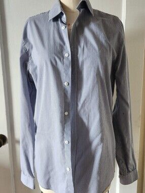 H&M Blue and White Striped Dress Shirt